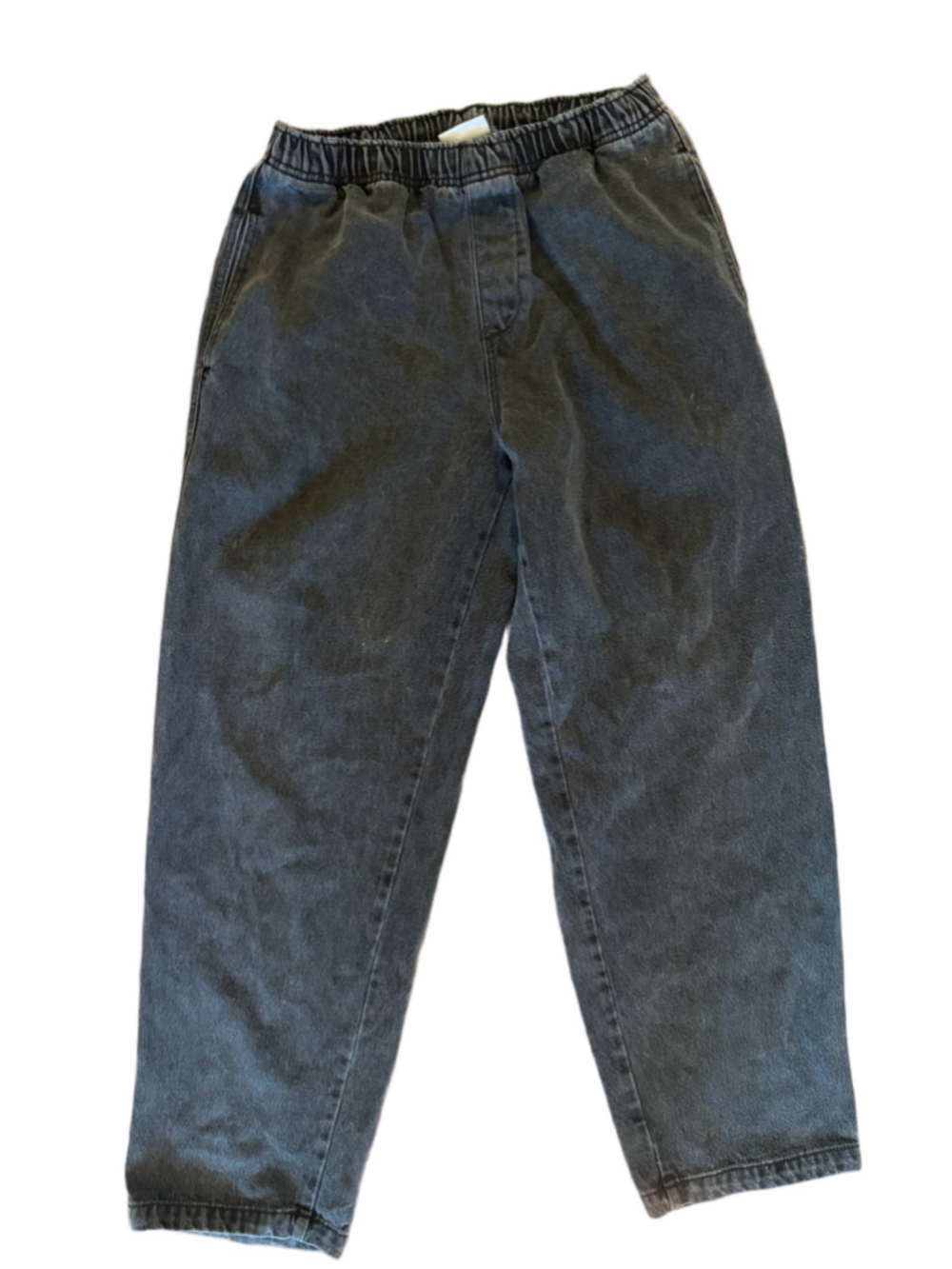 Men's Obey Elastic Waist Denim Jogger Pants Black Size M